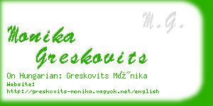 monika greskovits business card